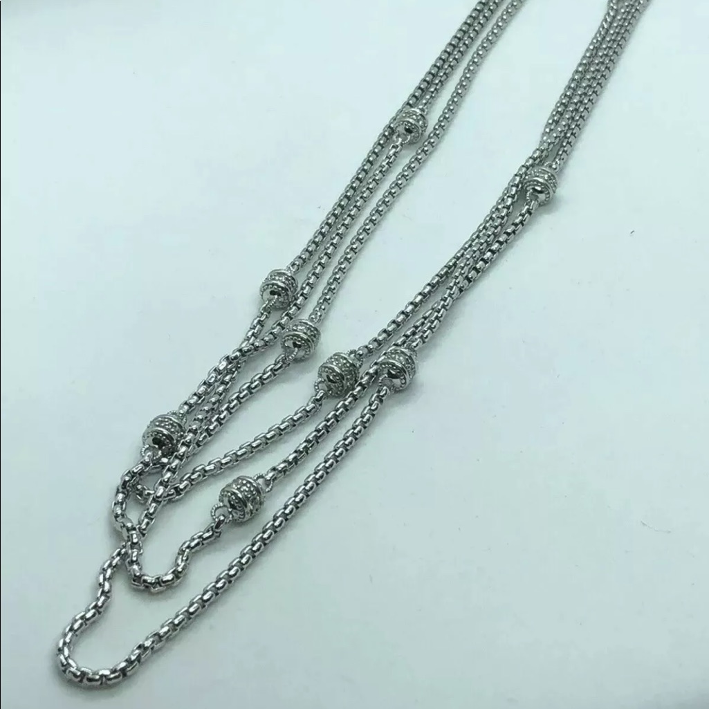 Judith Ripka Layers Sterling Necklace.